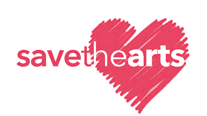 Save the arts campaign logo - red